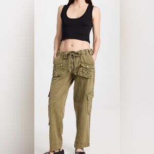 NWOT! Free People! The 'Tahiti Cargo Pant! Sz is Large in cool Army green!